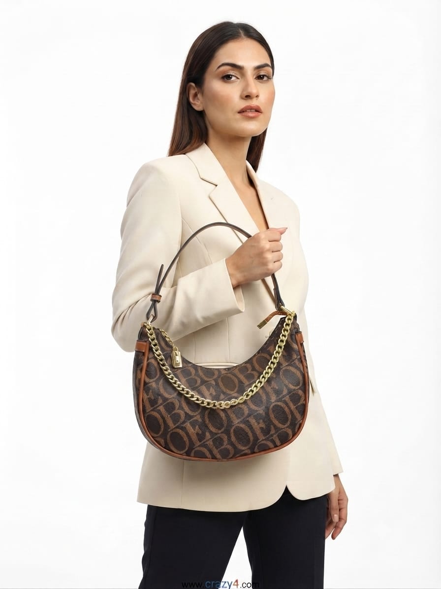 Imported Premium Matte PU Leather Moon Shape Handbag | High-End Women’s Shoulder Bag for Casual & Formal Fashion