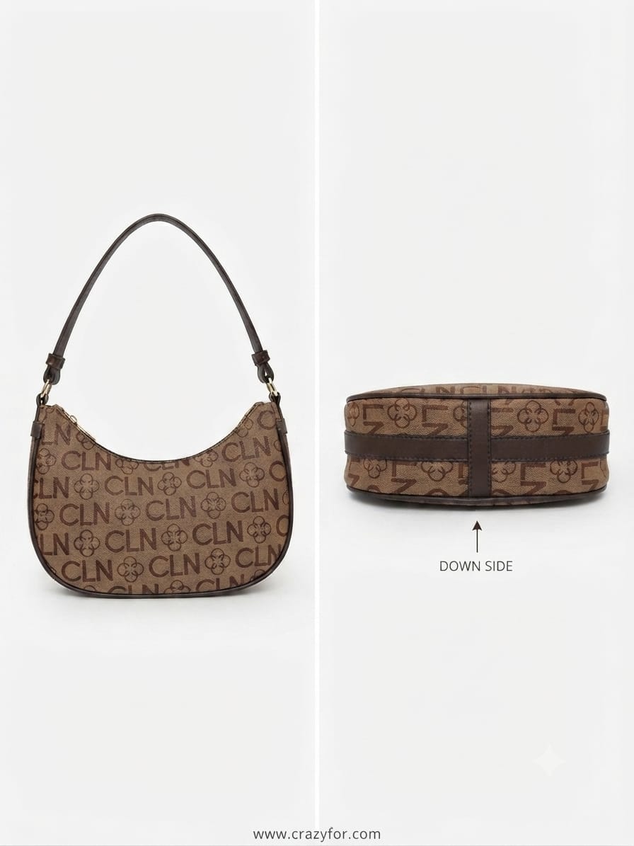 Imported Premium Matte PU Leather Moon Shape Handbag | High-End Women’s Shoulder Bag for Casual & Formal Fashion