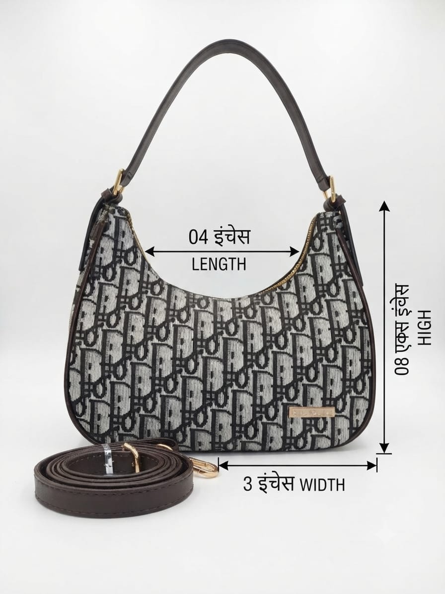 Imported Premium Matte PU Leather Moon Shape Handbag | High-End Women’s Shoulder Bag for Casual & Formal Fashion