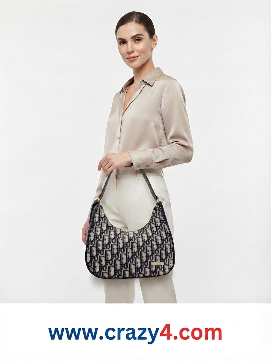 Imported Premium Matte PU Leather Moon Shape Handbag | High-End Women’s Shoulder Bag for Casual & Formal Fashion