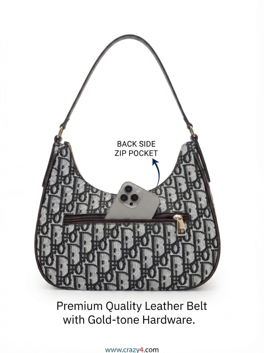 Imported Premium Matte PU Leather Moon Shape Handbag | High-End Women’s Shoulder Bag for Casual & Formal Fashion