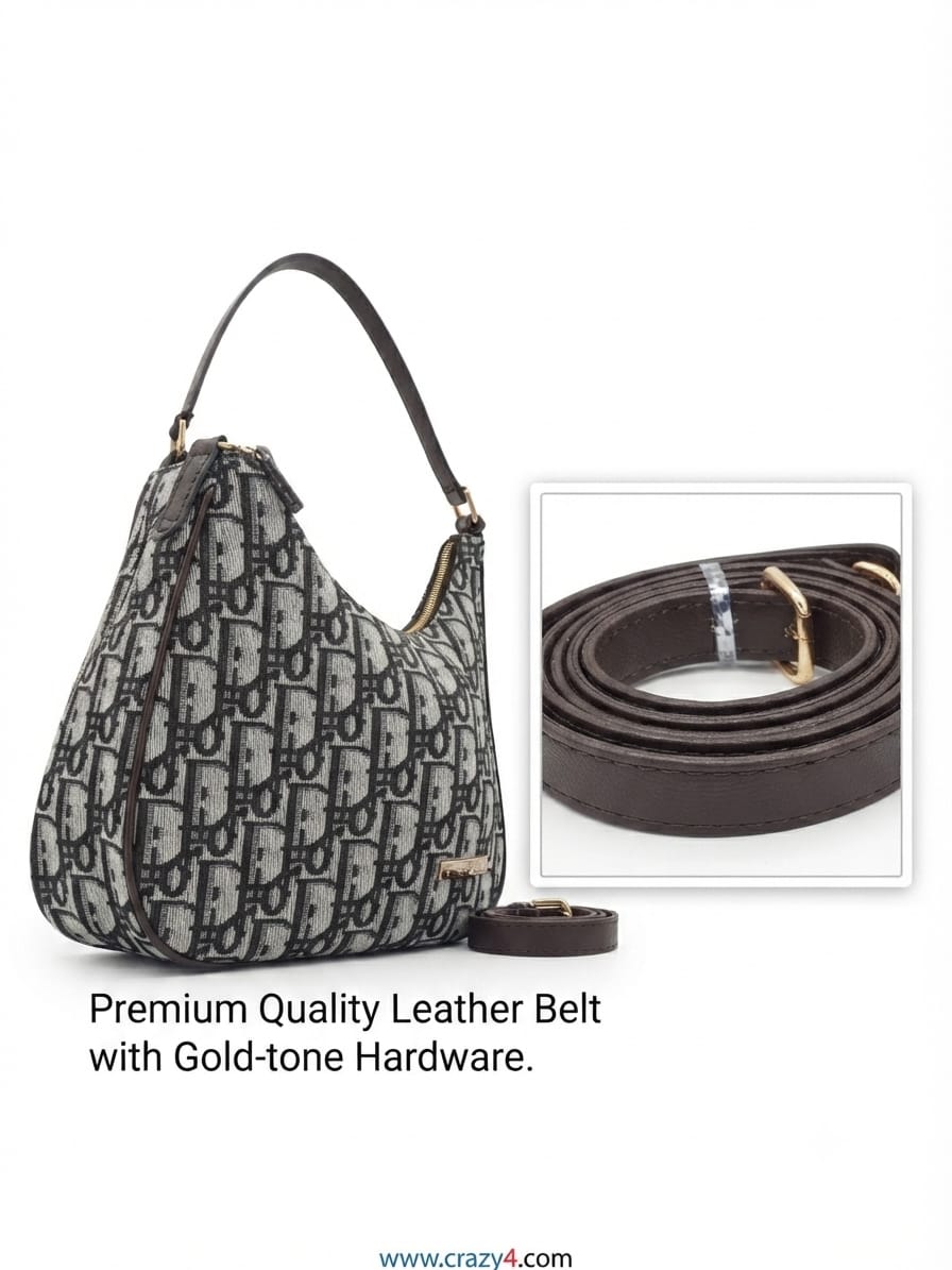 Imported Premium Matte PU Leather Moon Shape Handbag | High-End Women’s Shoulder Bag for Casual & Formal Fashion