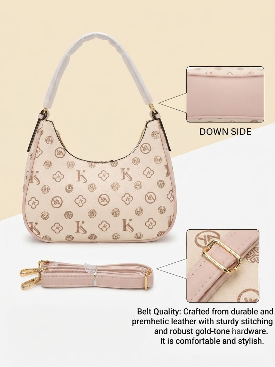 Imported Premium Matte PU Leather Moon Shape Handbag | High-End Women’s Shoulder Bag for Casual & Formal Fashion