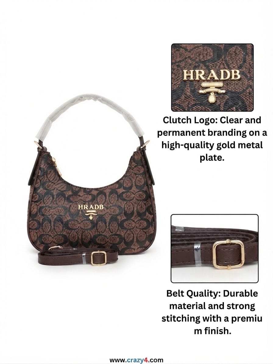 Imported Premium Matte PU Leather Moon Shape Handbag | High-End Women’s Shoulder Bag for Casual & Formal Fashion