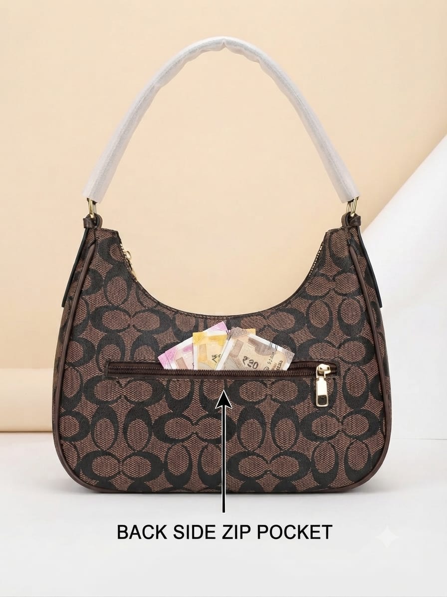 Imported Premium Matte PU Leather Moon Shape Handbag | High-End Women’s Shoulder Bag for Casual & Formal Fashion