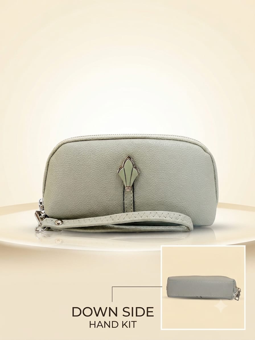 Imported High-End Fashion PU Handkit Clutch in Cool Green | Elegant Women’s Handheld Bag for Party, Casual & Formal Use