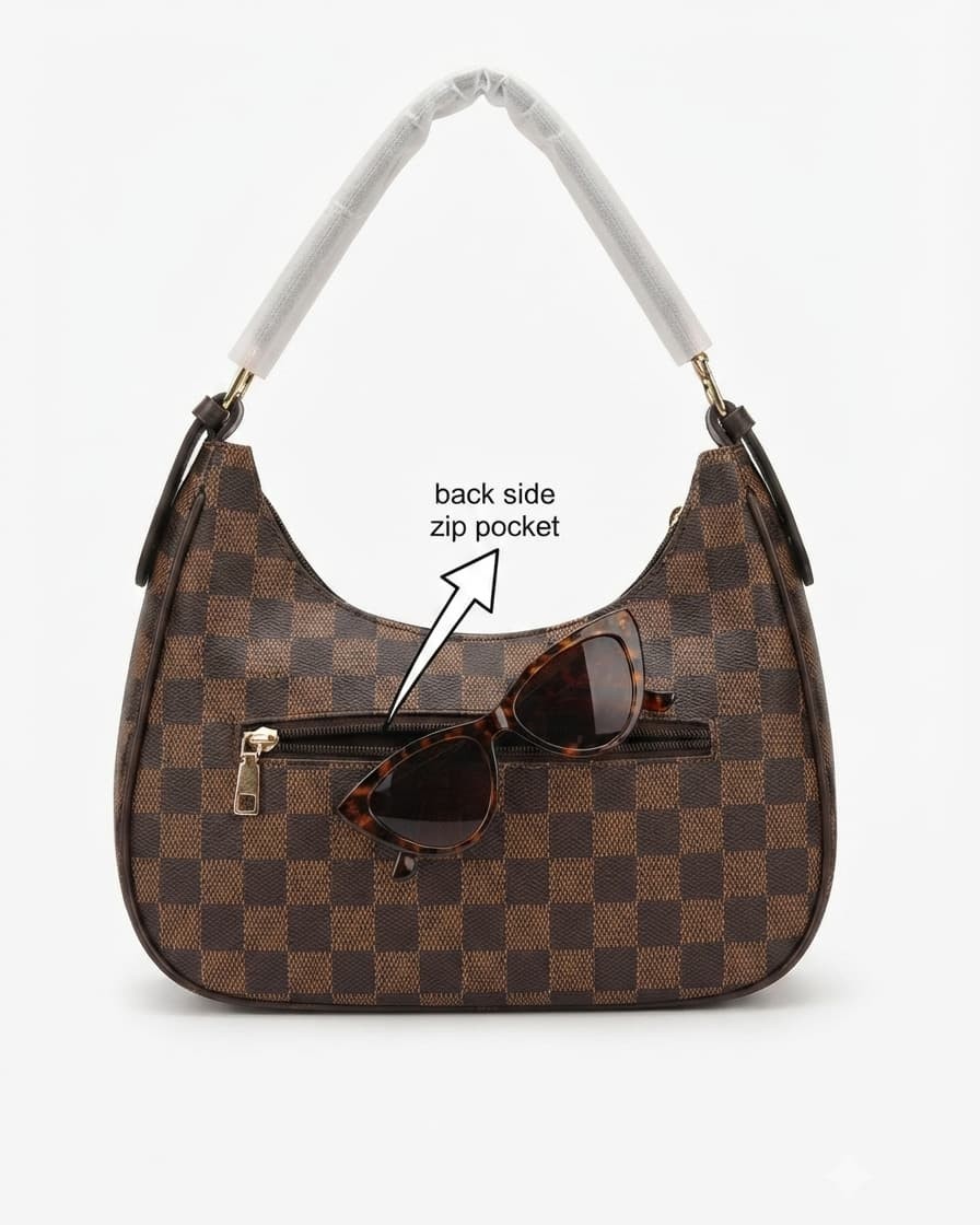 Imported Premium Matte PU Leather Moon Shape Handbag in Coffee | High-End Women’s Shoulder Bag for Casual & Formal Fashion