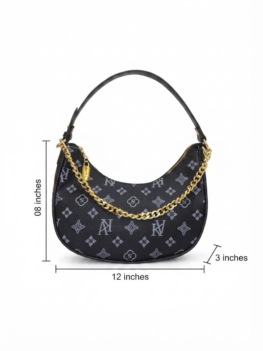 Imported Premium Matte PU Leather Moon Shape Handbag | High-End Women’s Shoulder Bag for Casual & Formal Fashion