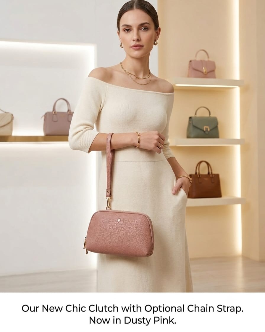 Imported High-End Fashion PU Handkit Clutch in Light Pink | Elegant Women’s Handheld Bag for Party, Casual & Formal Use