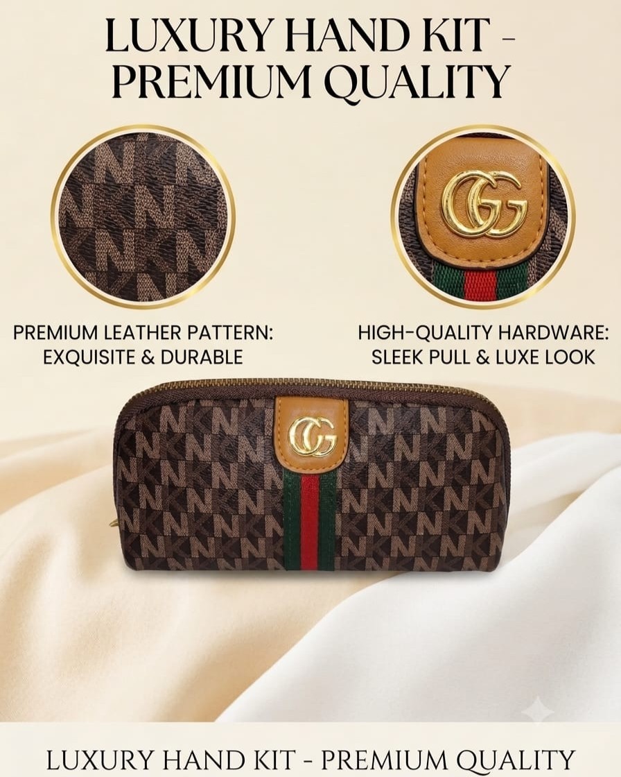 Imported High-End Fashion PU Handkit Clutch in Dark Brown | Elegant Women’s Handheld Bag for Party, Casual & Formal Use