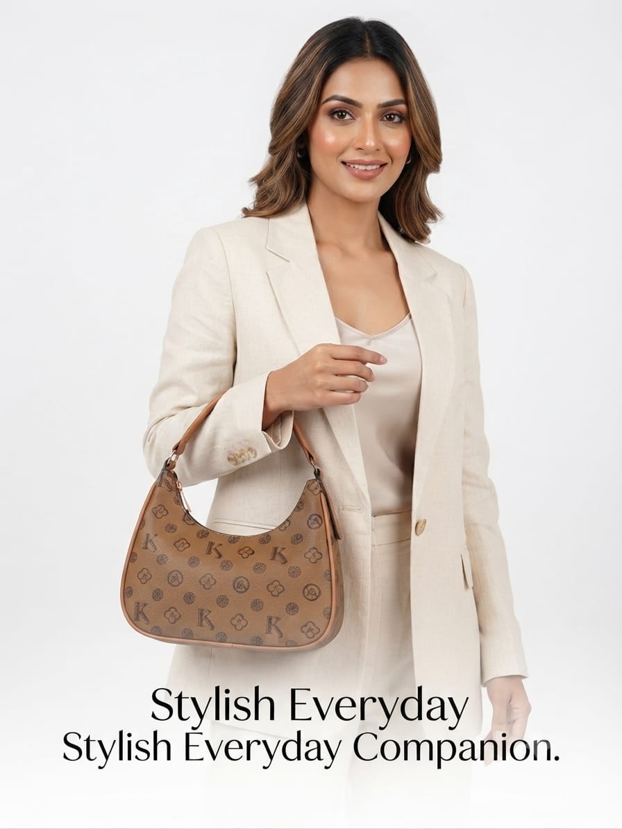 Imported Premium Matte PU Leather Moon Shape Handbag | High-End Women’s Shoulder Bag for Casual & Formal Fashion