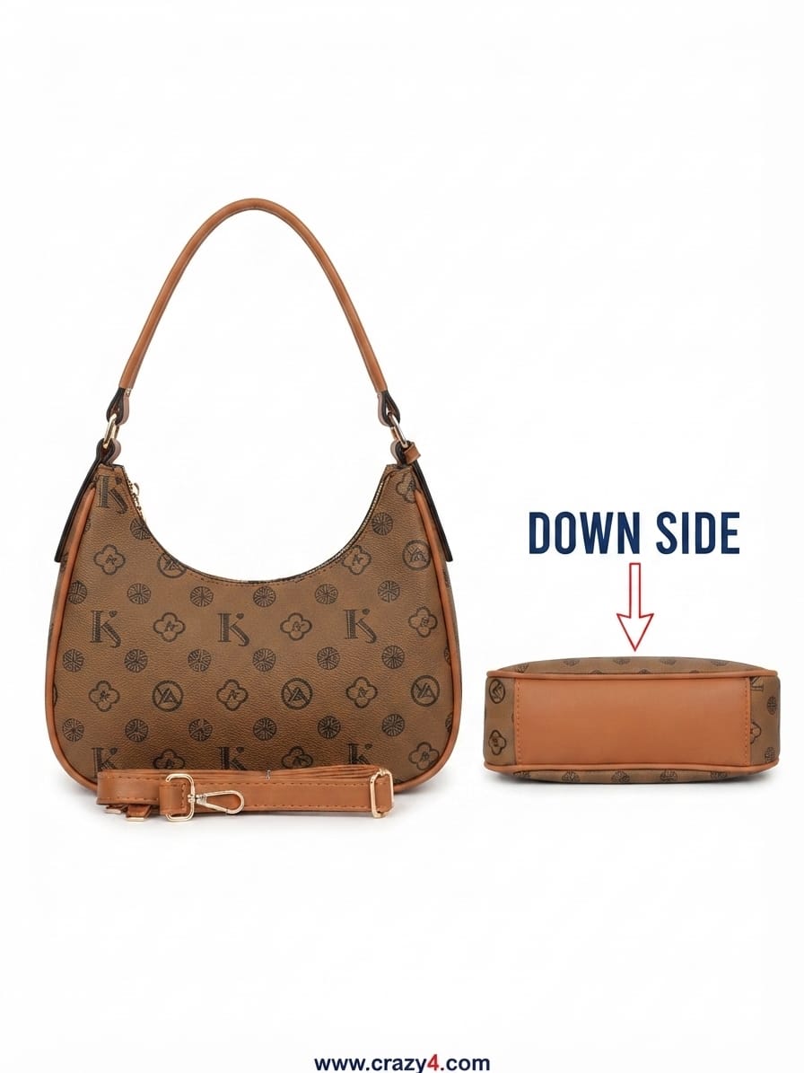 Imported Premium Matte PU Leather Moon Shape Handbag | High-End Women’s Shoulder Bag for Casual & Formal Fashion