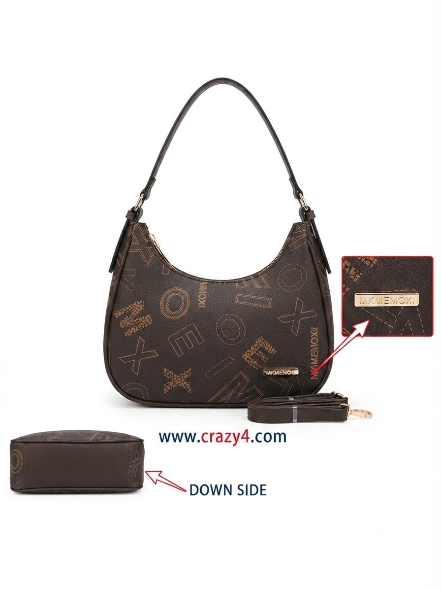 Imported Premium Matte PU Leather Moon Shape Handbag | High-End Women’s Shoulder Bag for Casual & Formal Fashion