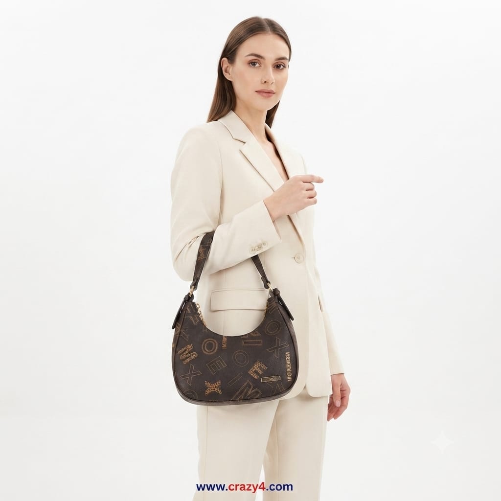 Imported Premium Matte PU Leather Moon Shape Handbag | High-End Women’s Shoulder Bag for Casual & Formal Fashion