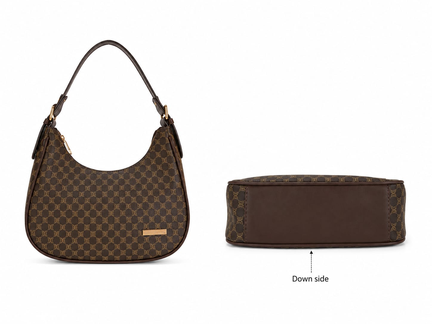 Imported Premium Matte PU Leather Moon Shape Handbag | High-End Women’s Shoulder Bag for Casual & Formal Fashion