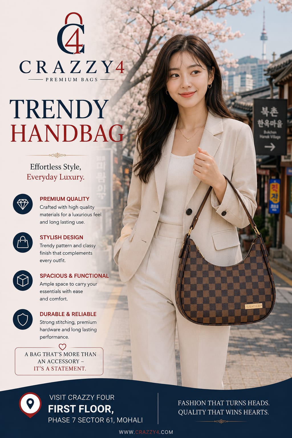 Imported Premium Matte PU Leather Moon Shape Handbag | High-End Women’s Shoulder Bag for Casual & Formal Fashion