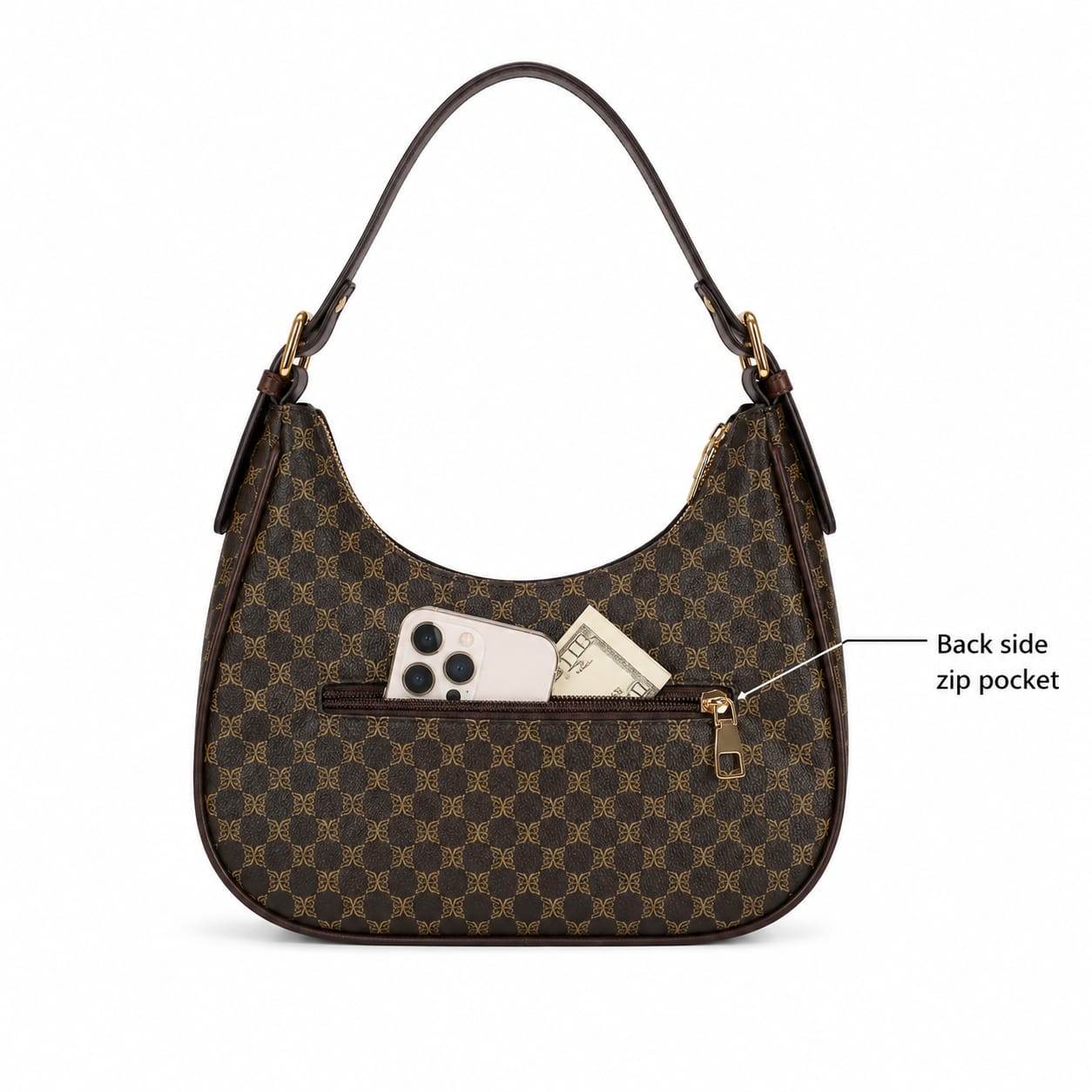 Imported Premium Matte PU Leather Moon Shape Handbag | High-End Women’s Shoulder Bag for Casual & Formal Fashion