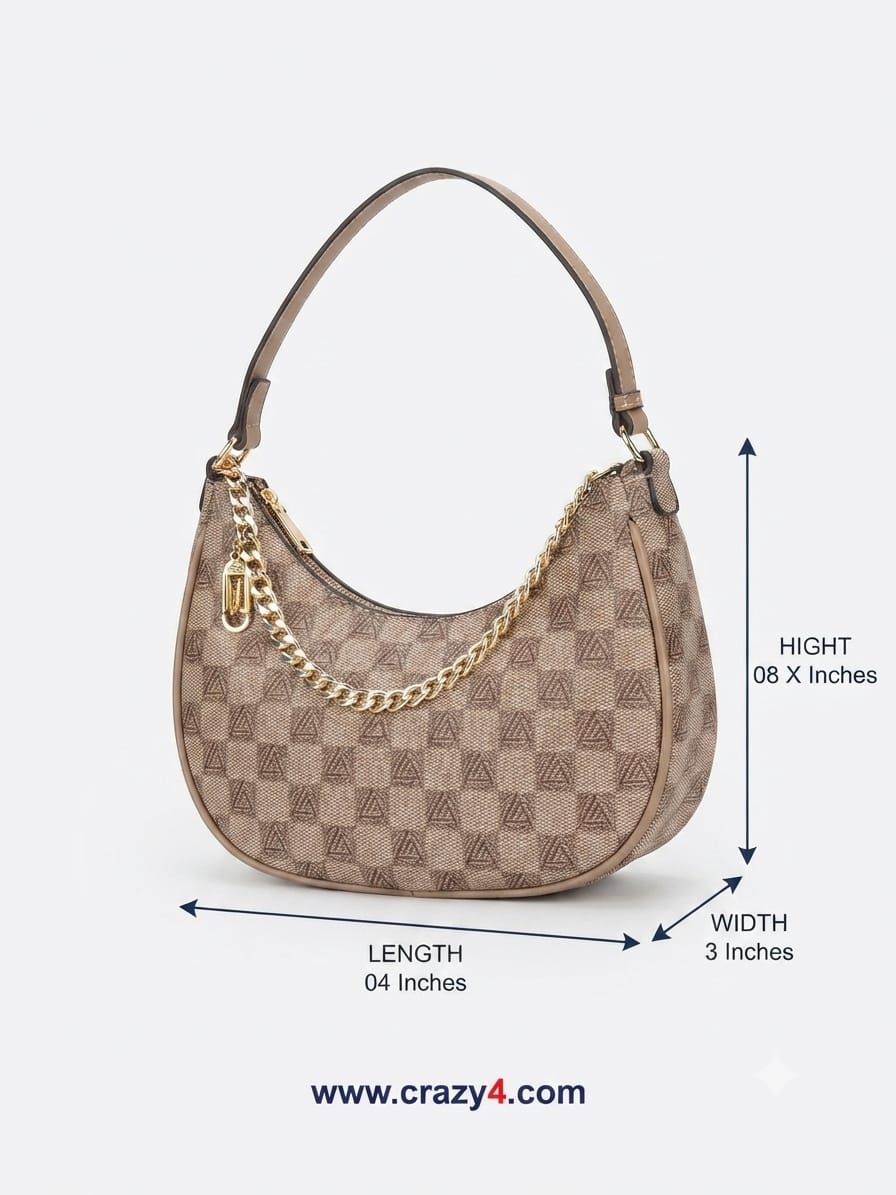Imported Premium Matte PU Leather Moon Shape Handbag | High-End Women’s Shoulder Bag for Casual & Formal Fashion