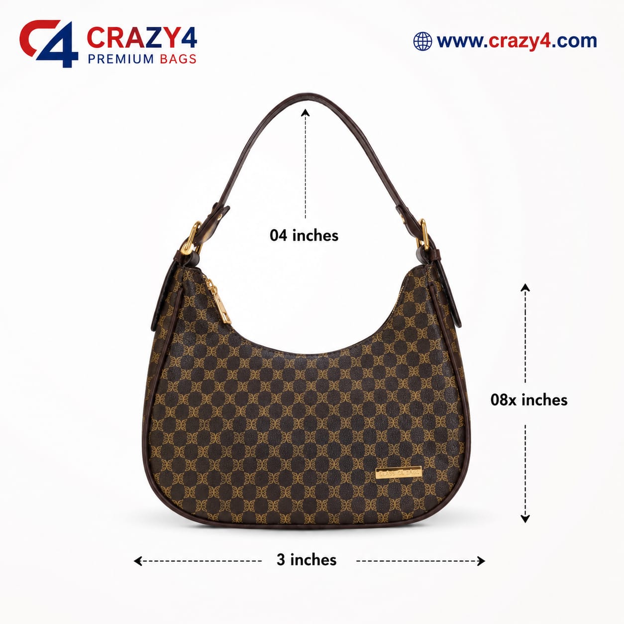 Imported Premium Matte PU Leather Moon Shape Handbag | High-End Women’s Shoulder Bag for Casual & Formal Fashion
