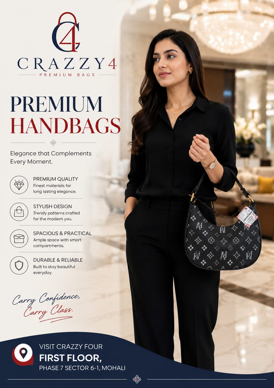 Imported Premium Matte PU Leather Moon Shape Handbag | High-End Women’s Shoulder Bag for Casual & Formal Fashion