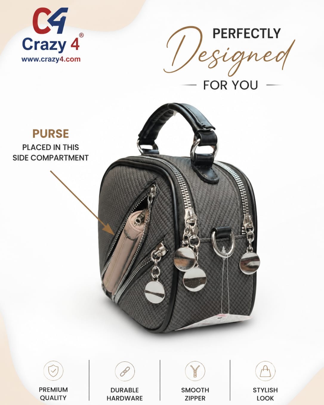 Imported High-End Convertible Sling Bag with Top Handle | Premium Women’s Crossbody & Handheld Bag for Casual & Formal Fashion