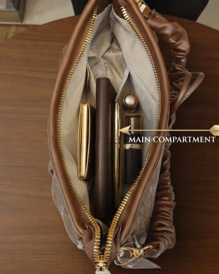 Imported High-End Moon Shape Shoulder Bag in Coffee | Premium Women’s Crescent Handbag for Casual & Formal Fashion
