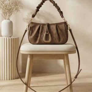 Imported High-End Moon Shape Shoulder Bag in Coffee | Premium Women’s Crescent Handbag for Casual & Formal Fashion