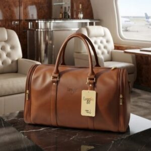 Loggin Premium PU Leather Travel & Gym Duffel Bag | High-End Trendy Sports Luggage | 21-Inch