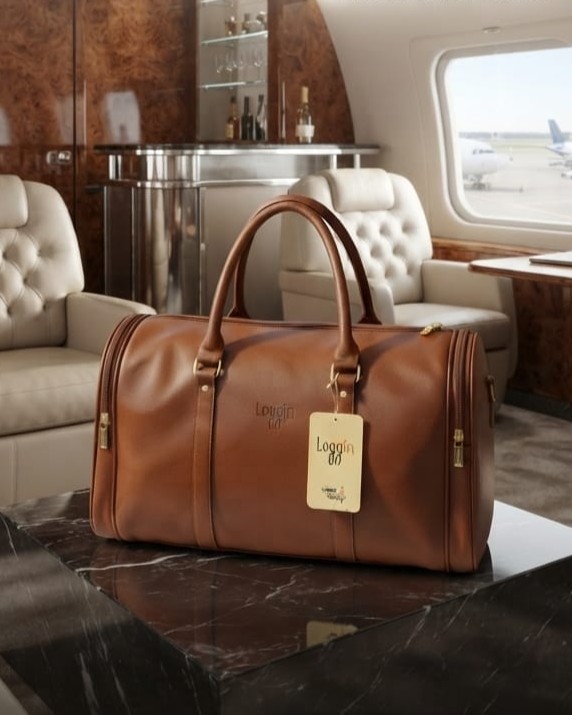Loggin Premium PU Leather Travel & Gym Duffel Bag | High-End Trendy Sports Luggage | 21-Inch