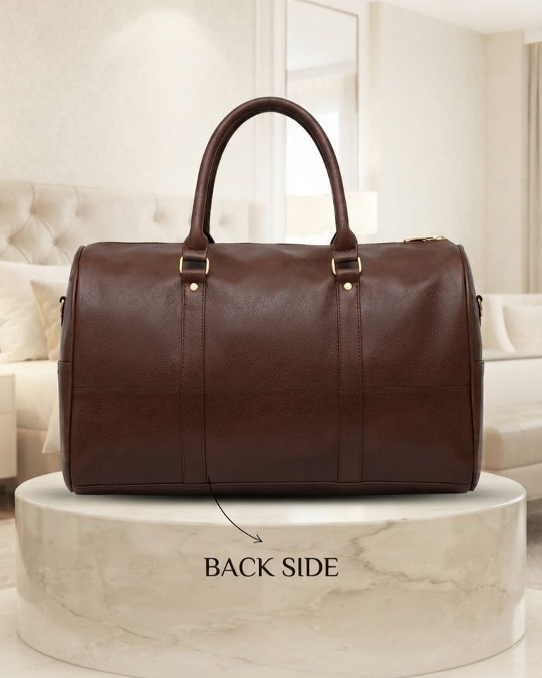 Loggin Premium PU Leather Travel & Gym Duffel Bag | High-End Trendy Sports Luggage | 21-Inch