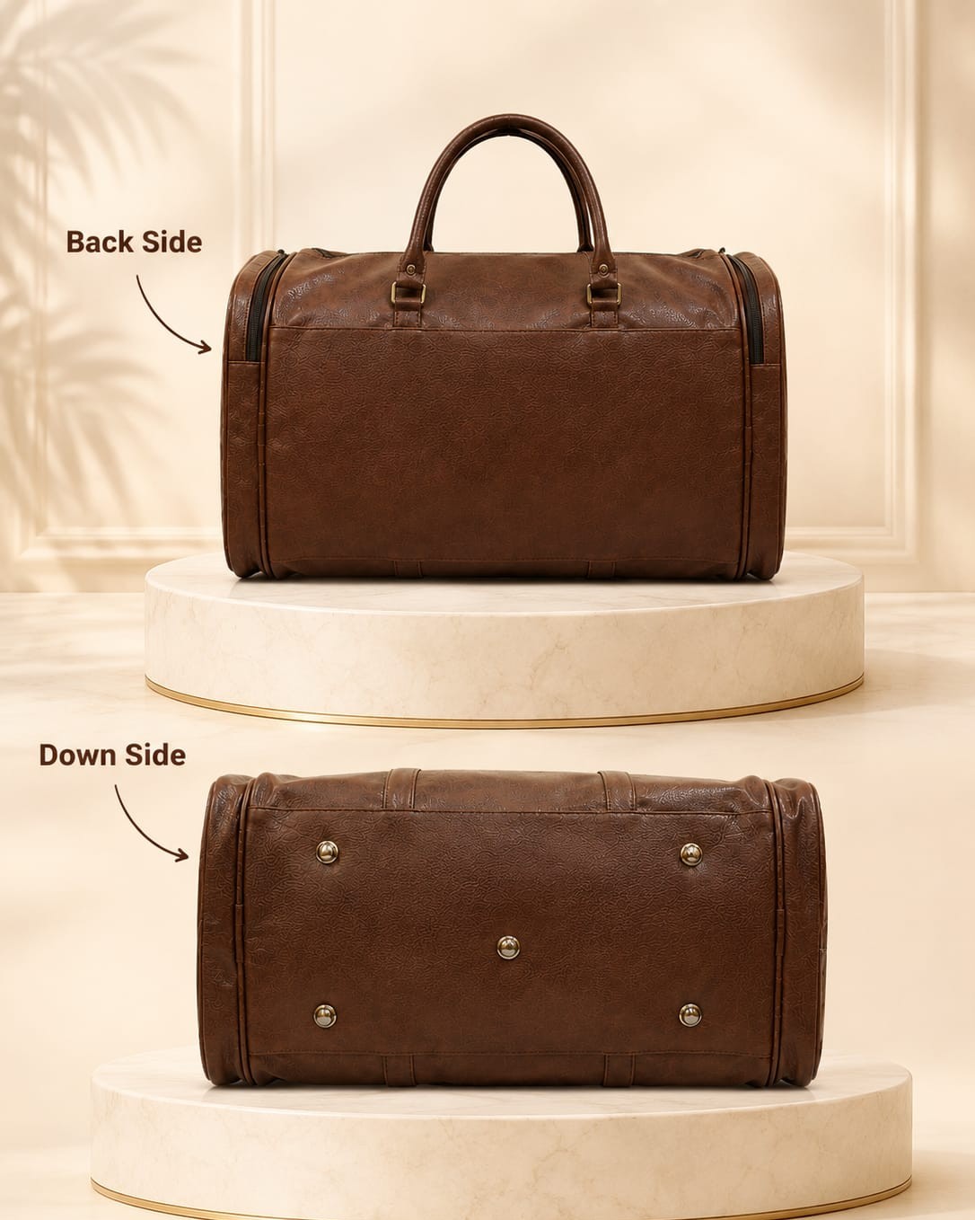 Loggin Premium PU Leather Travel & Gym Duffel Bag | High-End Trendy Sports Luggage | 21-Inch
