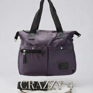 BoBo Bag Premium Waterproof Satin-Finish Utility Tote | High-End Trendy English Purple Shoulder Bag for Office, College & Travel
