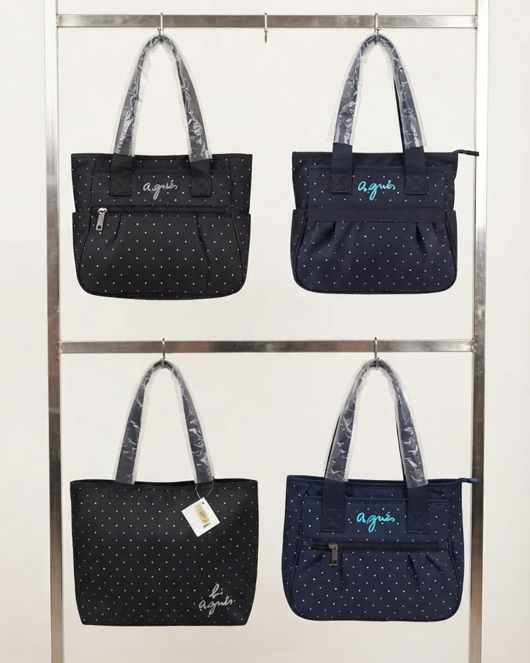 Agnes Premium Waterproof Satin-Finish Utility Tote Bag | High-End Trendy 3-Zip Shoulder Bag for Travel, Office & College