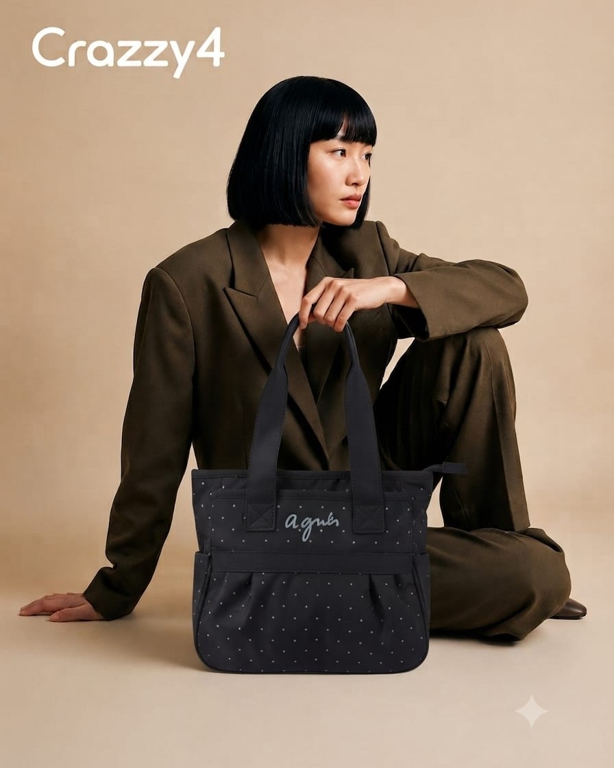 Agnes Premium Waterproof Satin-Finish Utility Tote Bag | High-End Trendy 3-Zip Shoulder Bag for Travel, Office & College