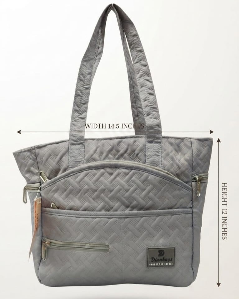 Agnes Premium Waterproof Satin-Finish Multi-Zip Tote Bag | High-End Trendy 5-Zip Utility Bag for Travel, Office & College