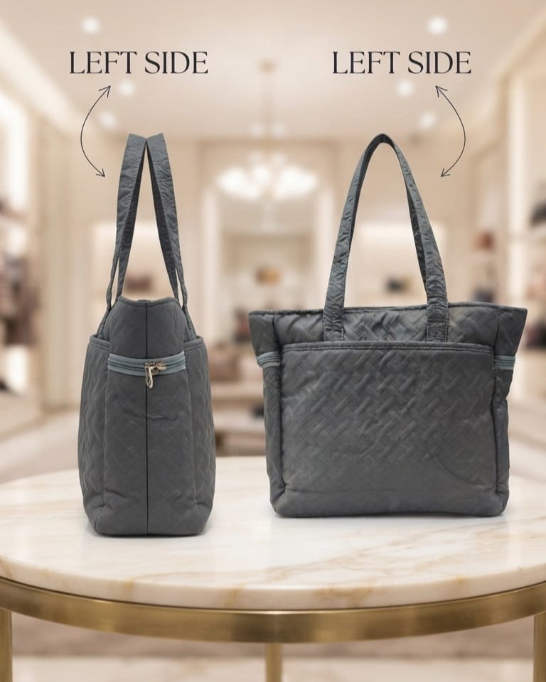 Agnes Premium Waterproof Satin-Finish Multi-Zip Tote Bag | High-End Trendy 5-Zip Utility Bag for Travel, Office & College