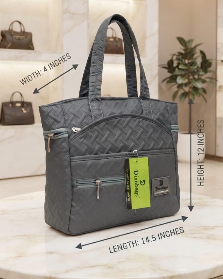 Agnes Premium Waterproof Satin-Finish Multi-Zip Tote Bag | High-End Trendy 5-Zip Utility Bag for Travel, Office & College