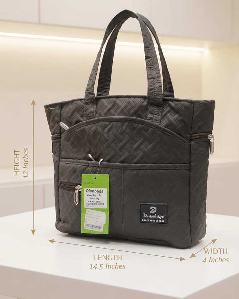 Agnes Premium Waterproof Satin-Finish Multi-Zip Tote Bag | High-End Trendy 5-Zip Utility Bag for Travel, Office & College