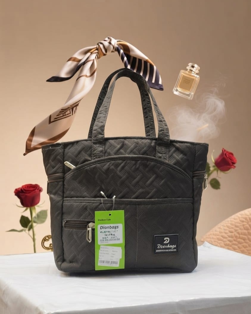 Agnes Premium Waterproof Satin-Finish Multi-Zip Tote Bag | High-End Trendy 5-Zip Utility Bag for Travel, Office & College
