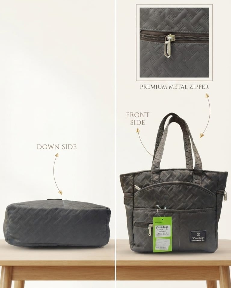 Agnes Premium Waterproof Satin-Finish Multi-Zip Tote Bag | High-End Trendy 5-Zip Utility Bag for Travel, Office & College