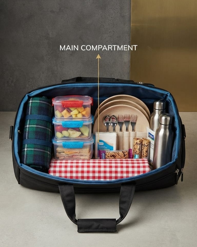 EDGE Nylon Weave Travel Pro Wheelie Duffle Bag in Black & Blue | Premium Lightweight Luggage Trolley Bag for Men & Women