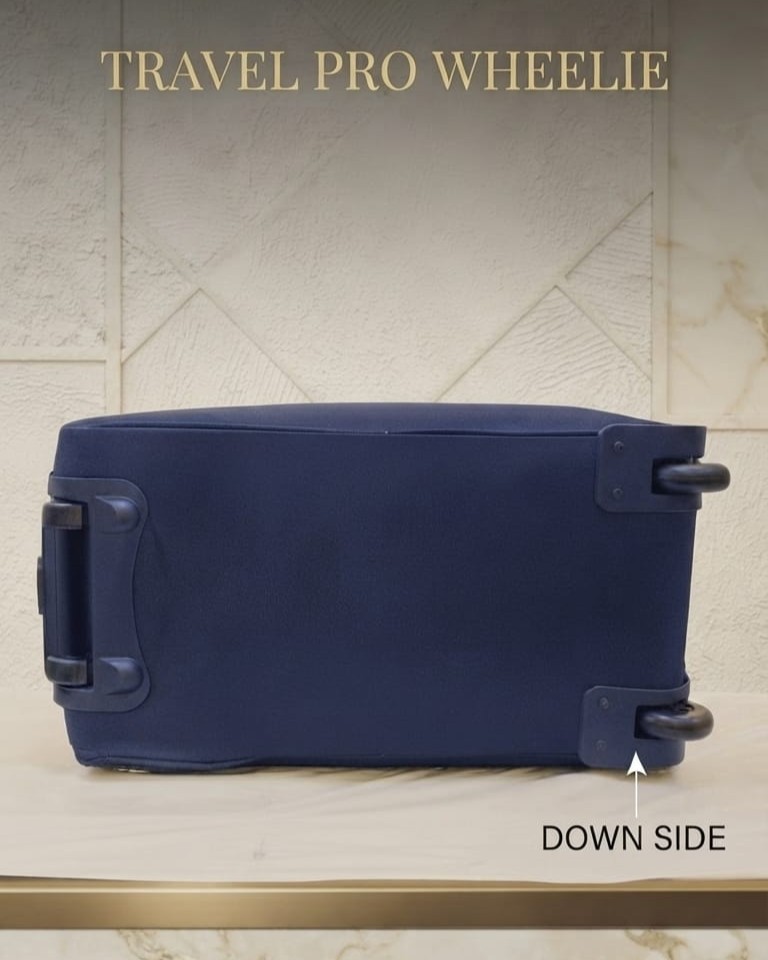EDGE Nylon Weave Travel Pro Wheelie Duffle Bag in Black & Blue | Premium Lightweight Luggage Trolley Bag for Men & Women
