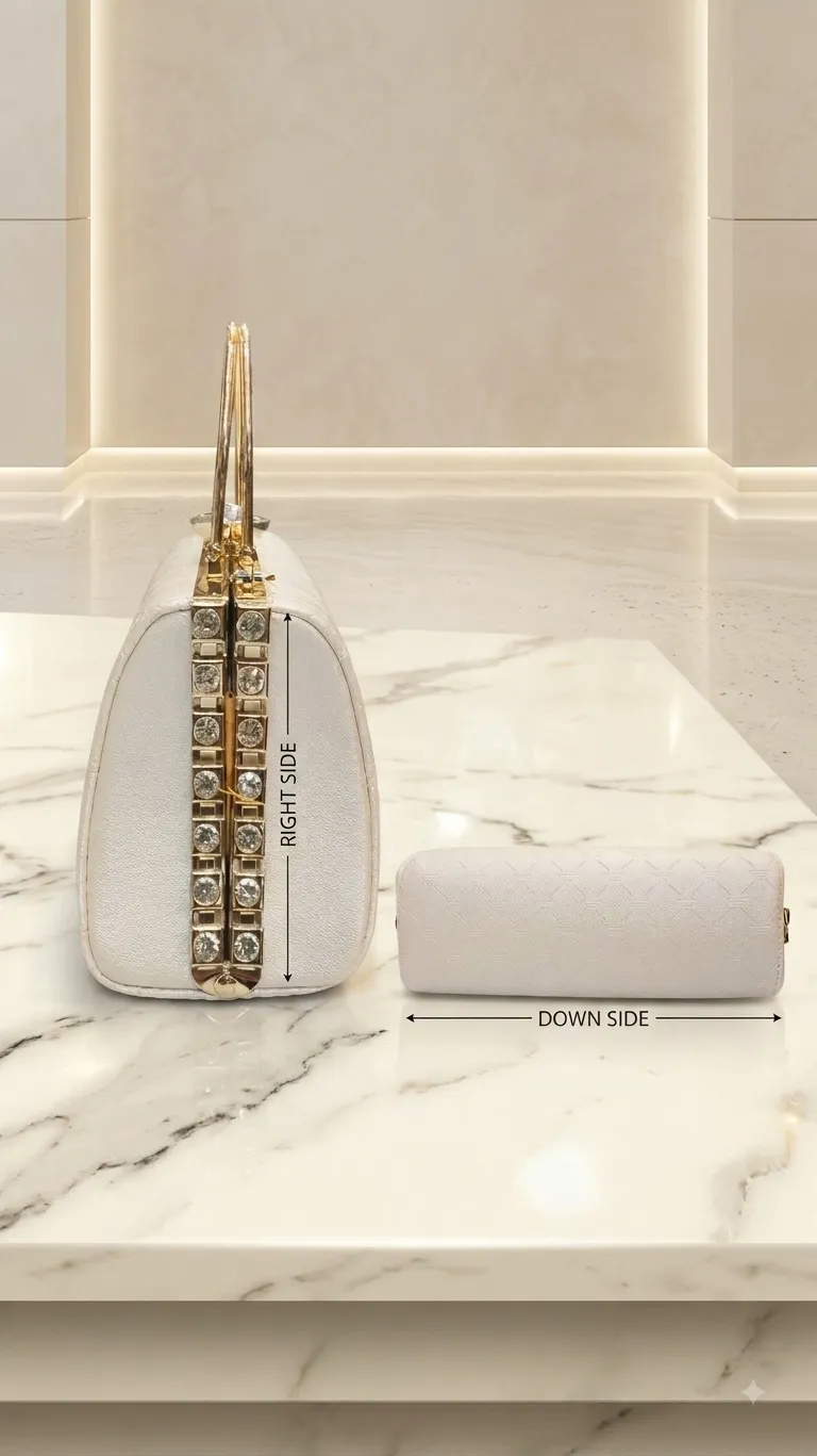 Edone High-Metal Party Look Clutch in Light Gold | Luxury Functions & Evening Purse with Inside Pocket