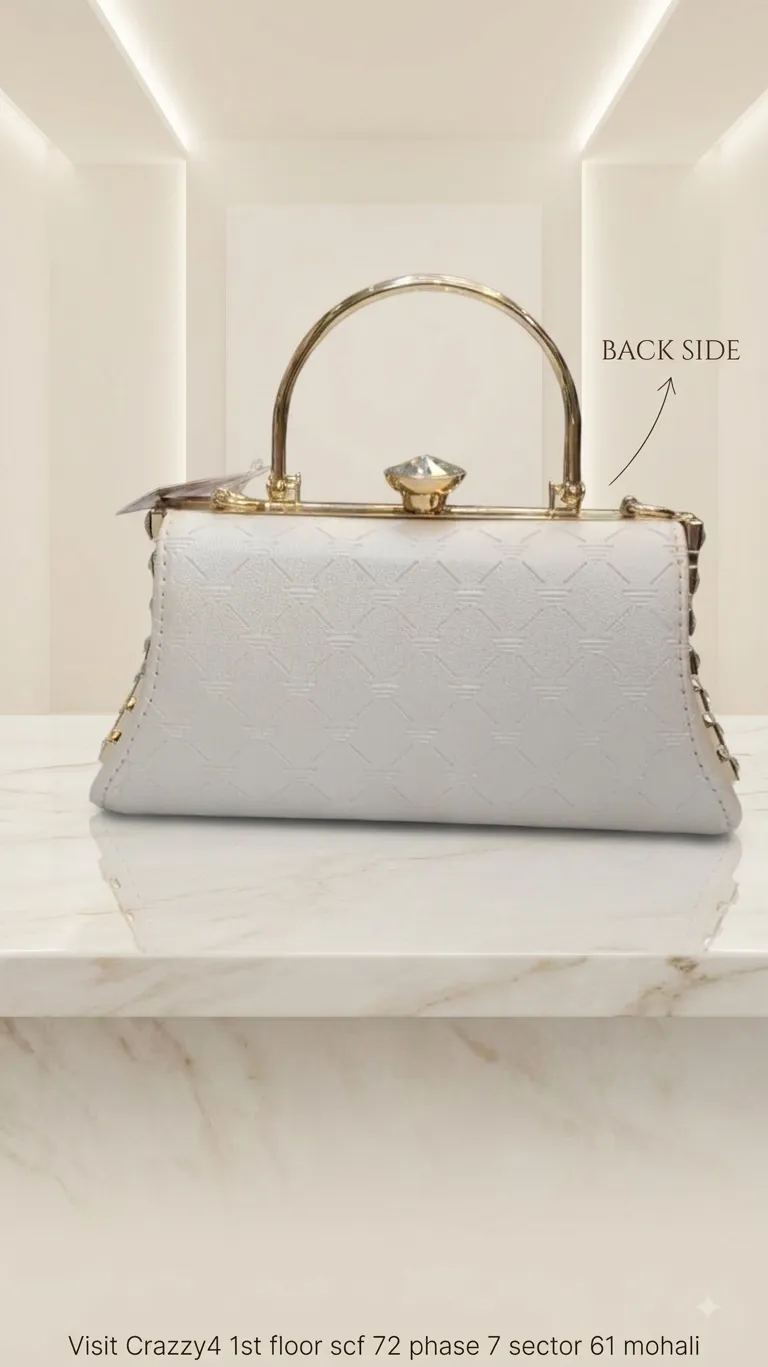 Edone High-Metal Party Look Clutch in Light Gold | Luxury Functions & Evening Purse with Inside Pocket