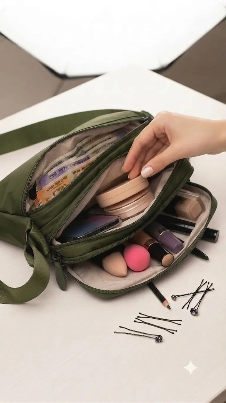Aotian Frame Lock Travel Accessories Organizer Pouch in 4 Colors | Compact Travel Pouch with 2 Inside Pockets