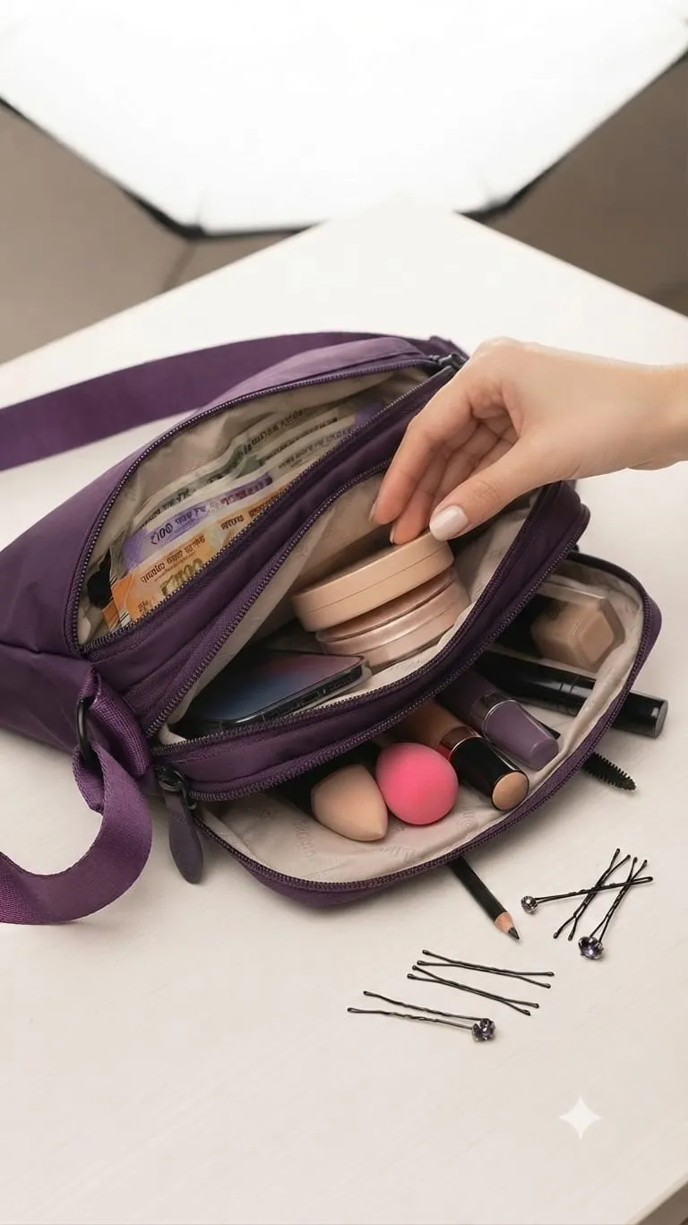 Aotian Frame Lock Travel Accessories Organizer Pouch in 4 Colors | Compact Travel Pouch with 2 Inside Pockets