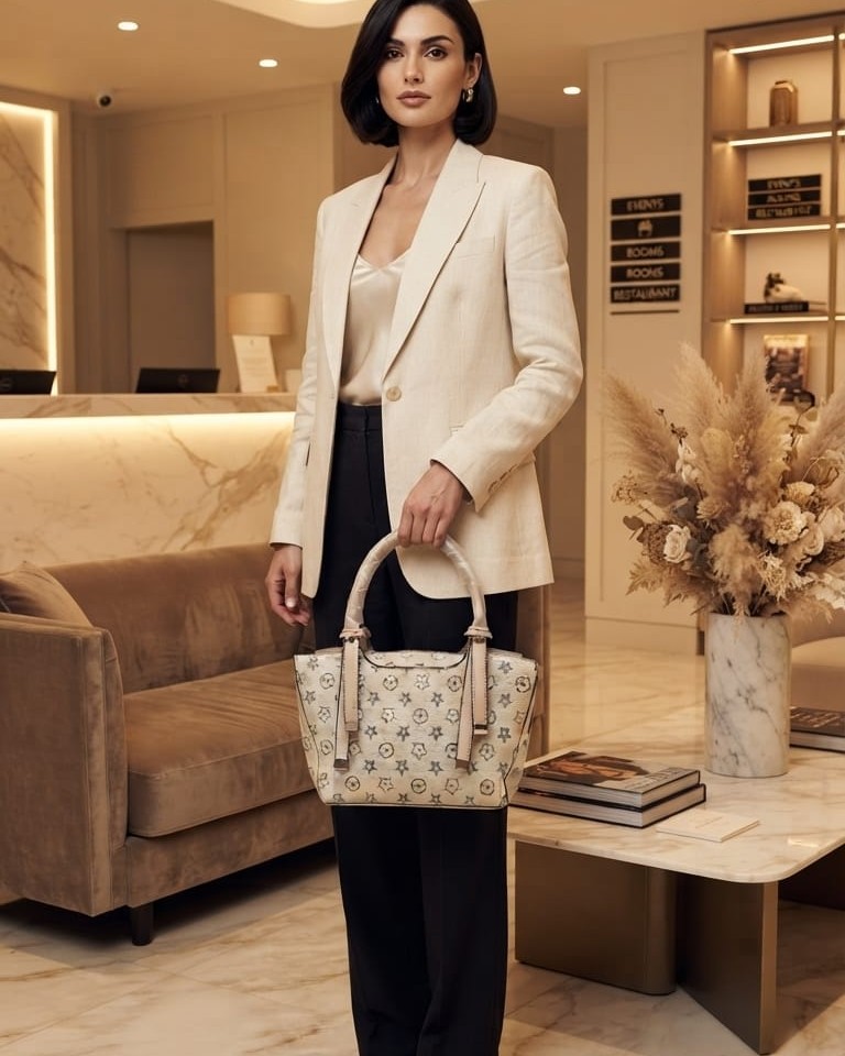 Imported Premium Finish Partywear Handbag for Women | Stylish Structured Top-Handle Purse & Tote