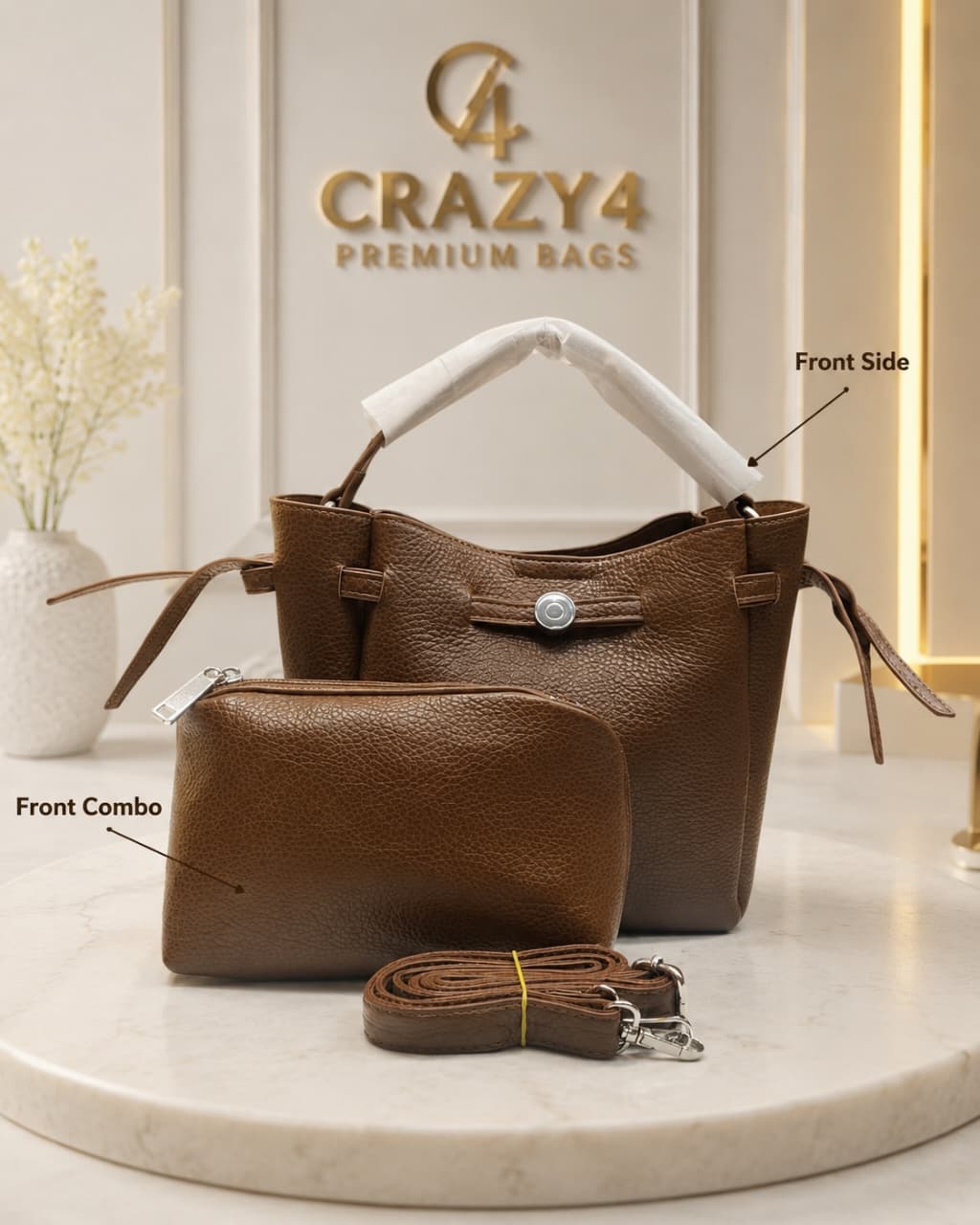 Imported Premium Soft Finish Mini Tote Bag Combo | Stylish Casual Everyday Handbag for Women