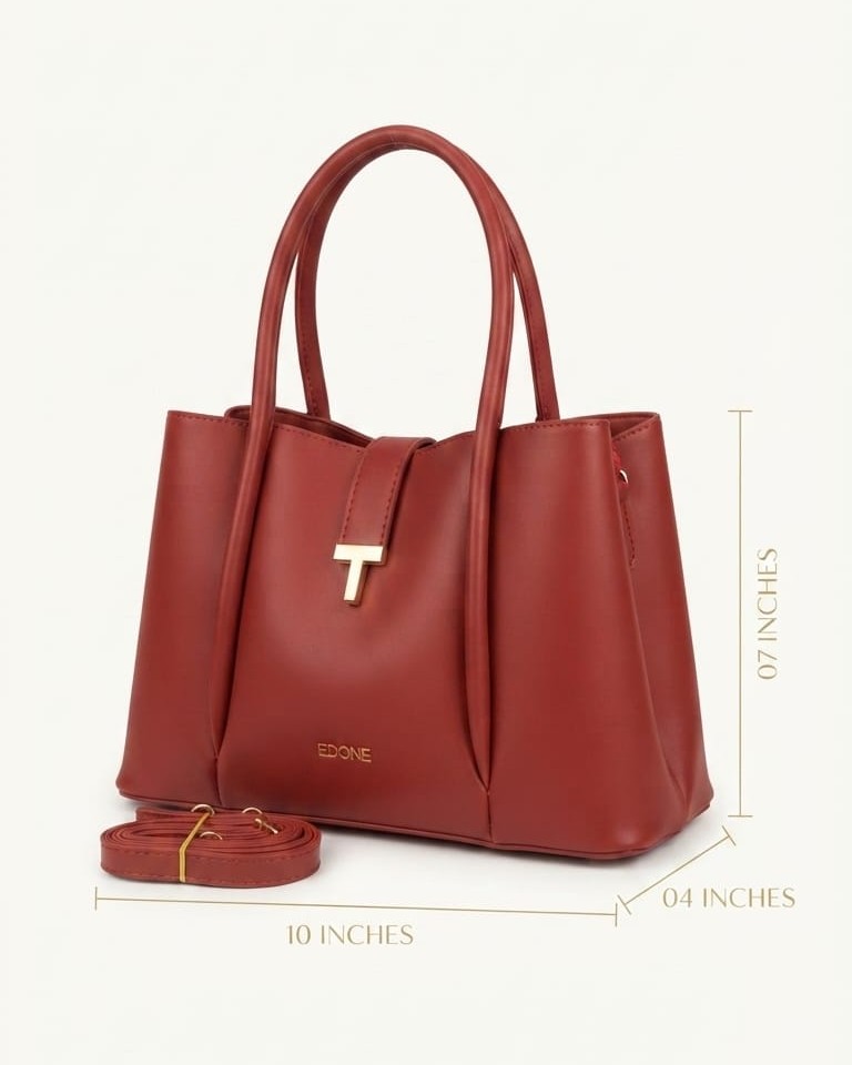 EDONE Premium Leatherette Modern Handbag in Trendy Colors | Designer Top-Handle Purse & Tote for Women