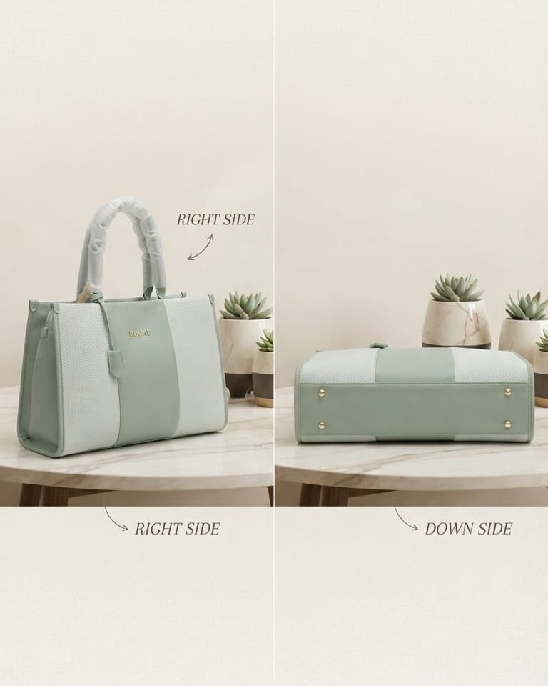EDONE Premium Light Green Laptop Bag for Women | Stylish Office & College Briefcase Tote